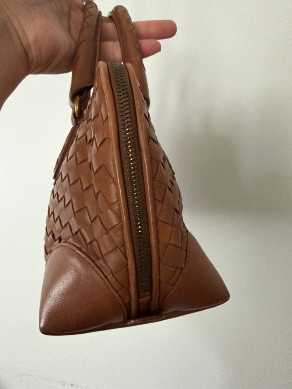 Bottega Veneta Intrecciato Leather Satchel - Cognac Brown - Picture 3 of 15